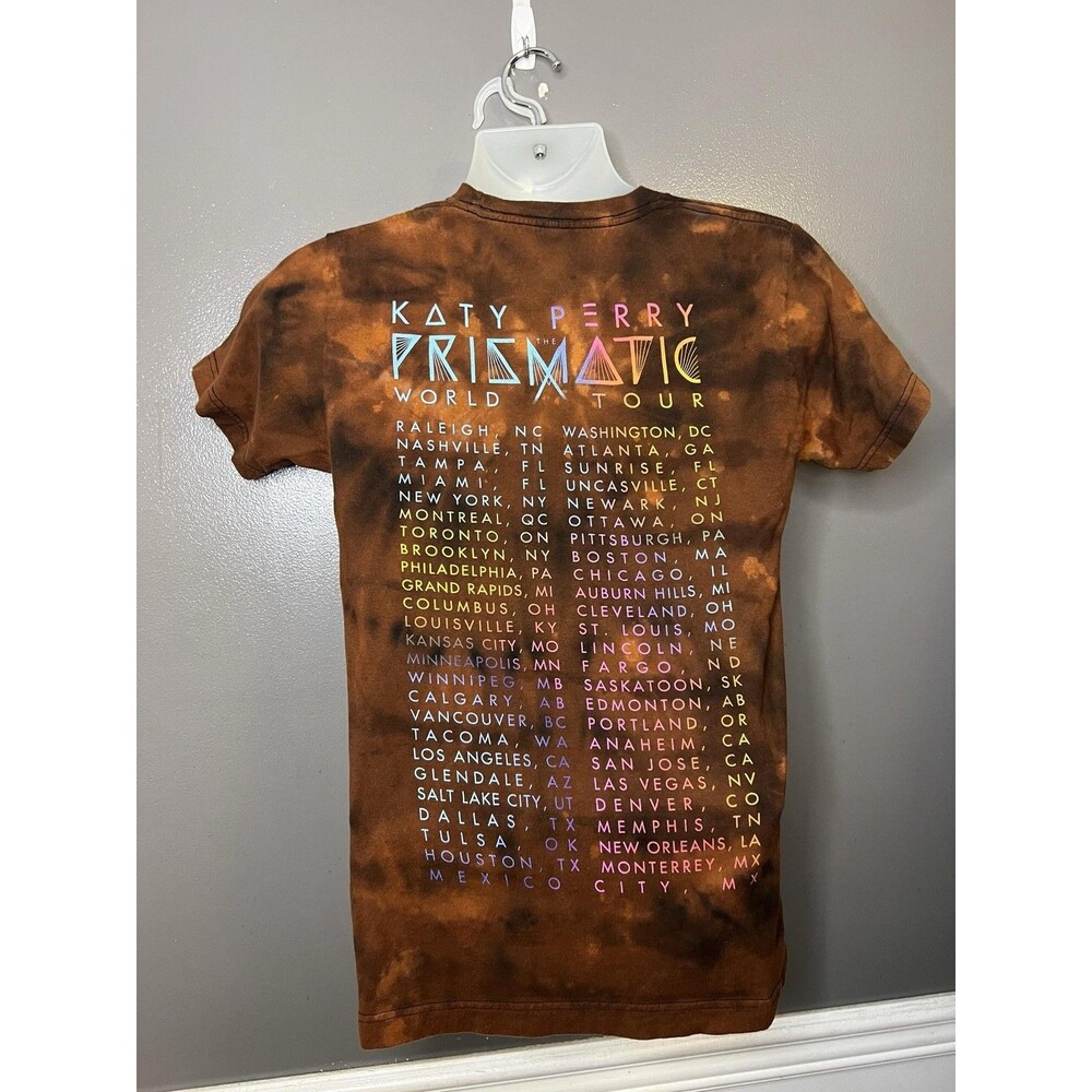 Katy Perry Shirt Mens Medium Brown Tie Dye Prismatic World Tour Graphic Tee - Picture 5 of 8